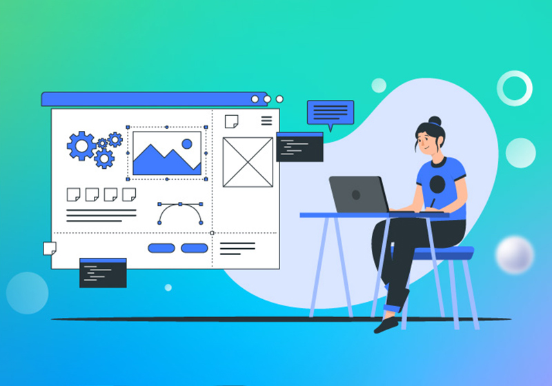 A designer creating a visual experience